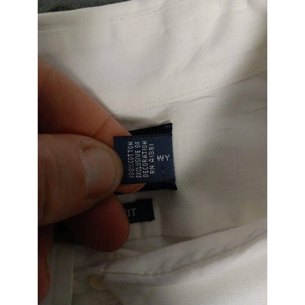 Polo Ralph Lauren Mens Classic Fit White Button Down Shirt XXL Blue Pony EUC